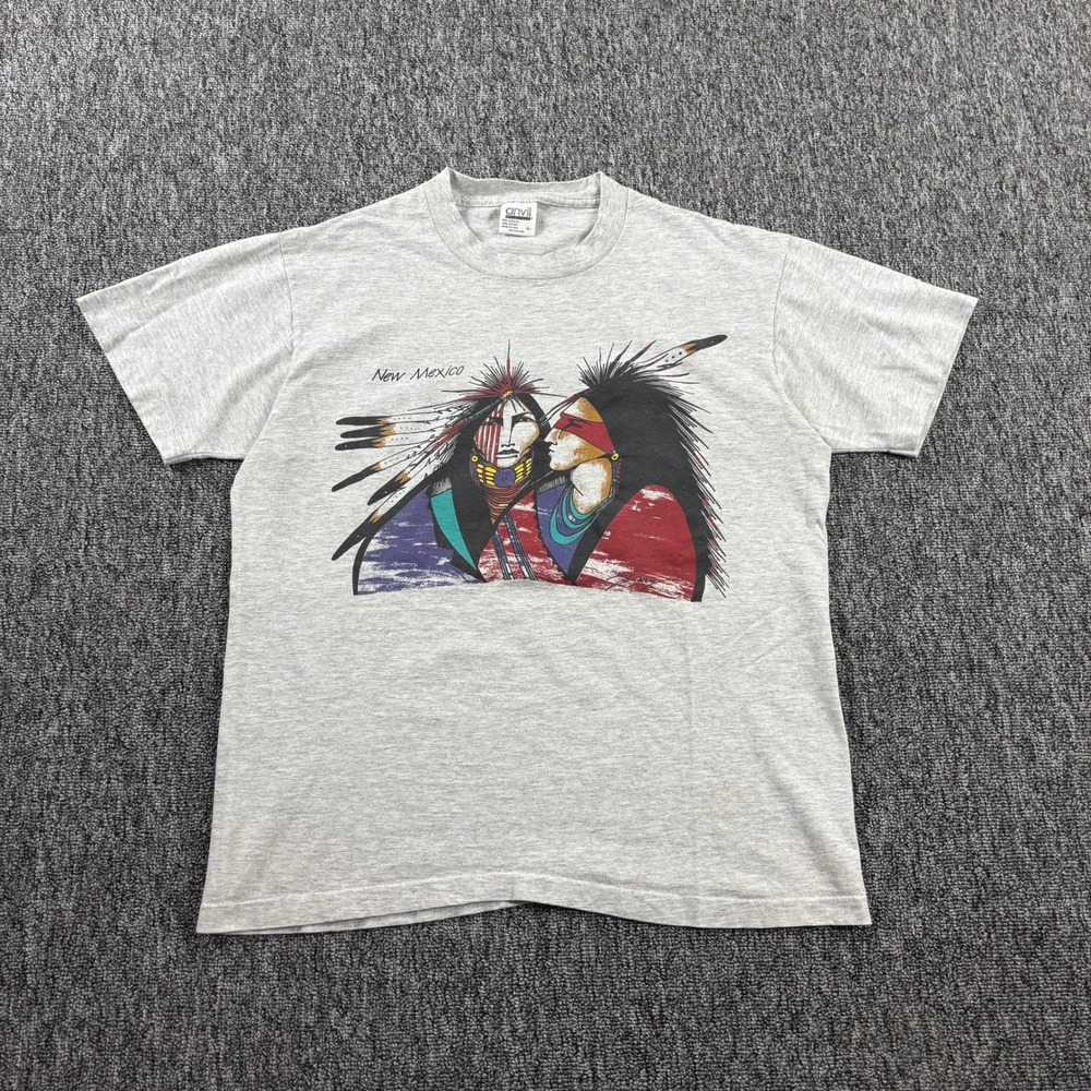 Vintage Native American New Mexico Tribal Art 90s Made in USA T-Shirt Men Large